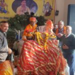 Bharatpur News: Bhagwat Katha reciter honored at the ancient Hanumanji temple located in Rajendra Nagar.