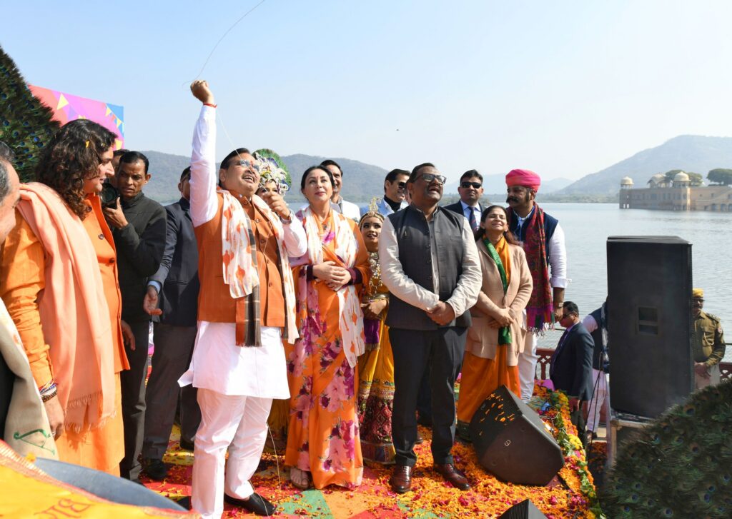 CM Bhajanlal Sharma inaugurated the kite festival by flying kites.