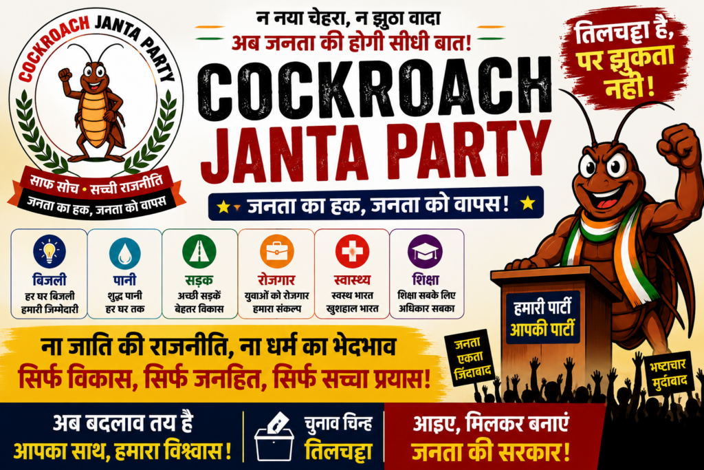 Cockroach Janta Party: क्या है यह नई राजनीतिक सोच और क्यों हो रही है चर्चा?